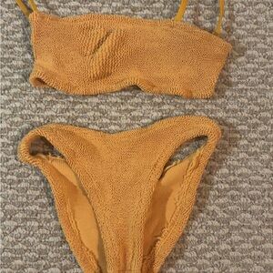 Yellow mangoish color hunza g swimsuit
